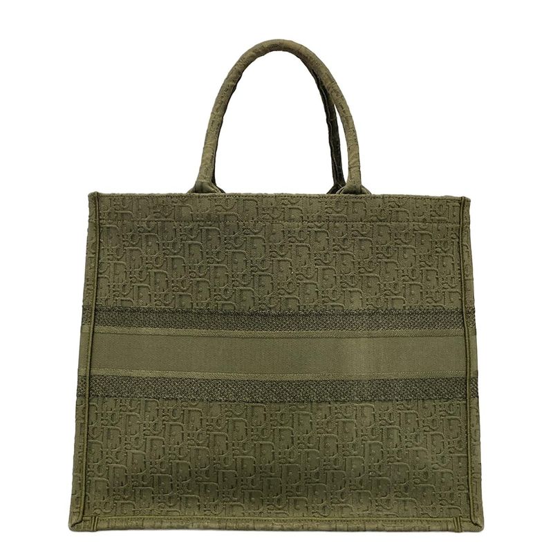 Dior Christian Dior Tote Bag Book Tote Large Bag Khaki Dior Oblique
