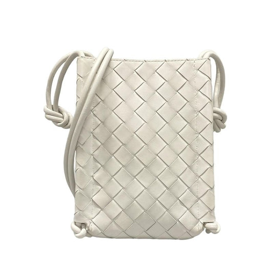 Bottega Veneta Shoulder Bag Mini the Knot Intrecciato Shoulder Bag White Mini