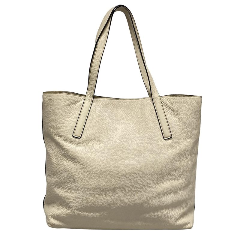Prada Tote Bag - Ivory Leather Tag Leather