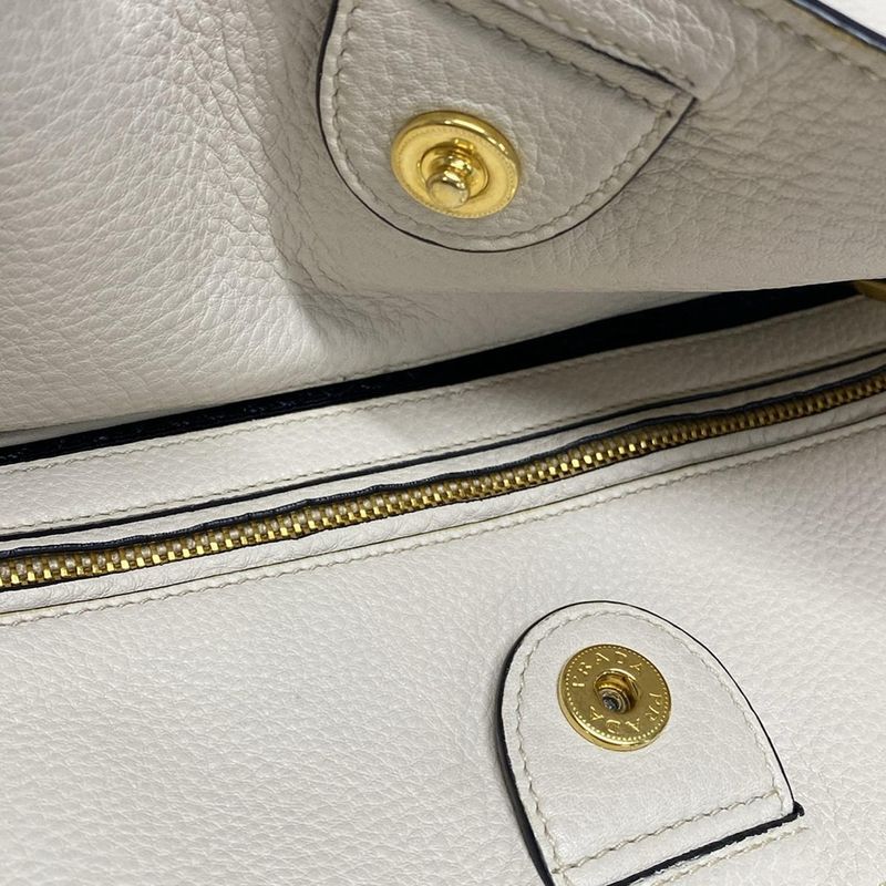 Prada Tote Bag - Ivory Leather Tag Leather