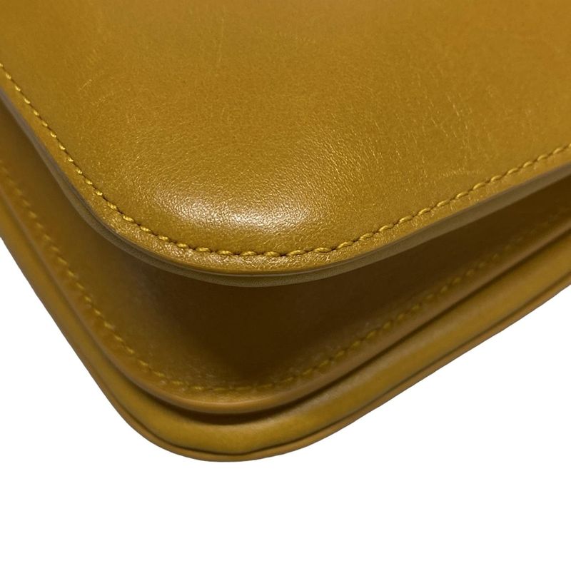 Bottega Veneta Handbag Mount Small Dark Yellow Mini Bag Chain Handle Leather