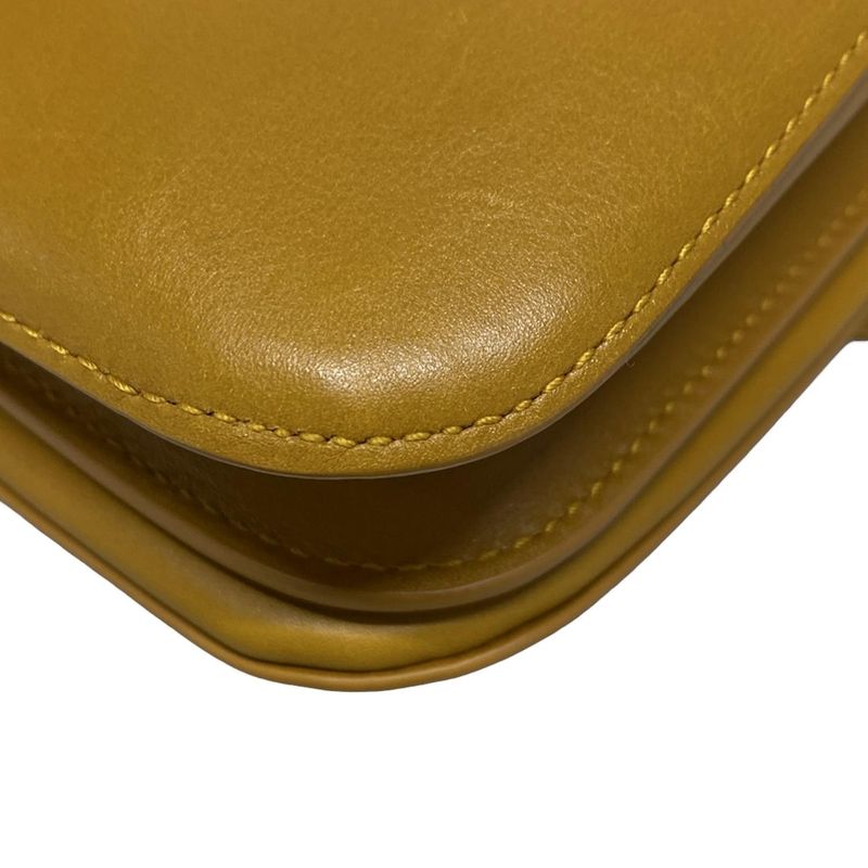 Bottega Veneta Handbag Mount Small Dark Yellow Mini Bag Chain Handle Leather