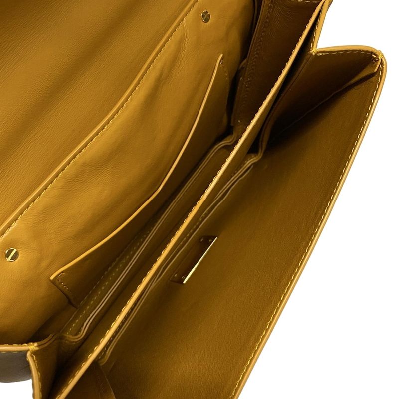 Bottega Veneta Handbag Mount Small Dark Yellow Mini Bag Chain Handle Leather