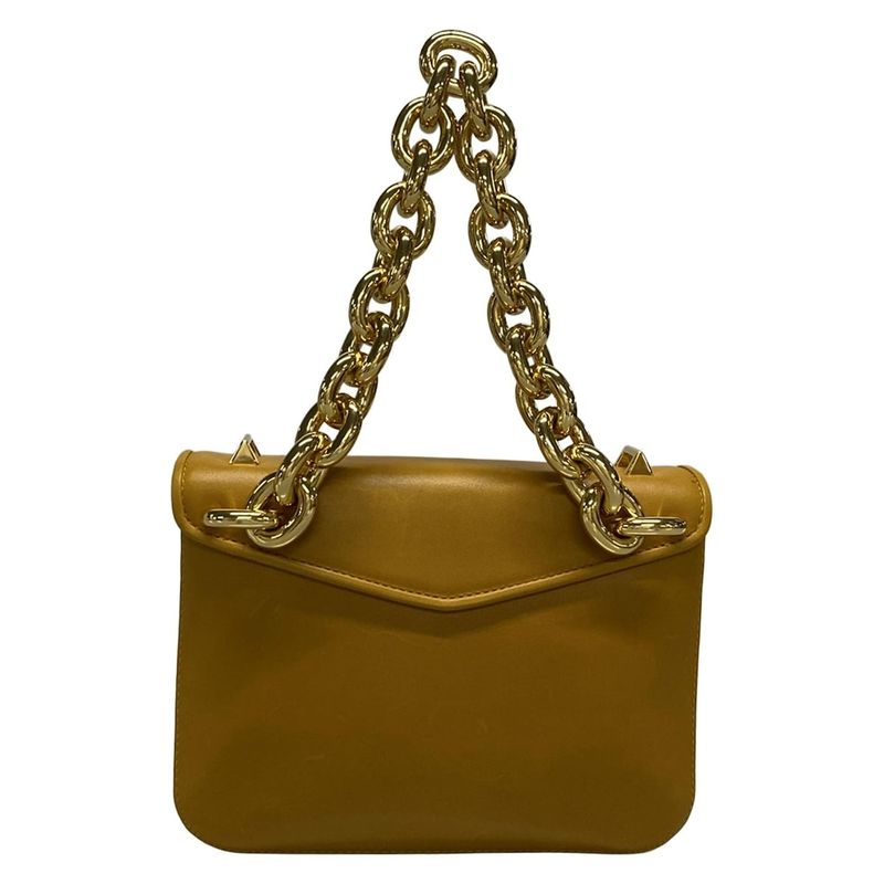 Bottega Veneta Handbag Mount Small Dark Yellow Mini Bag Chain Handle Leather