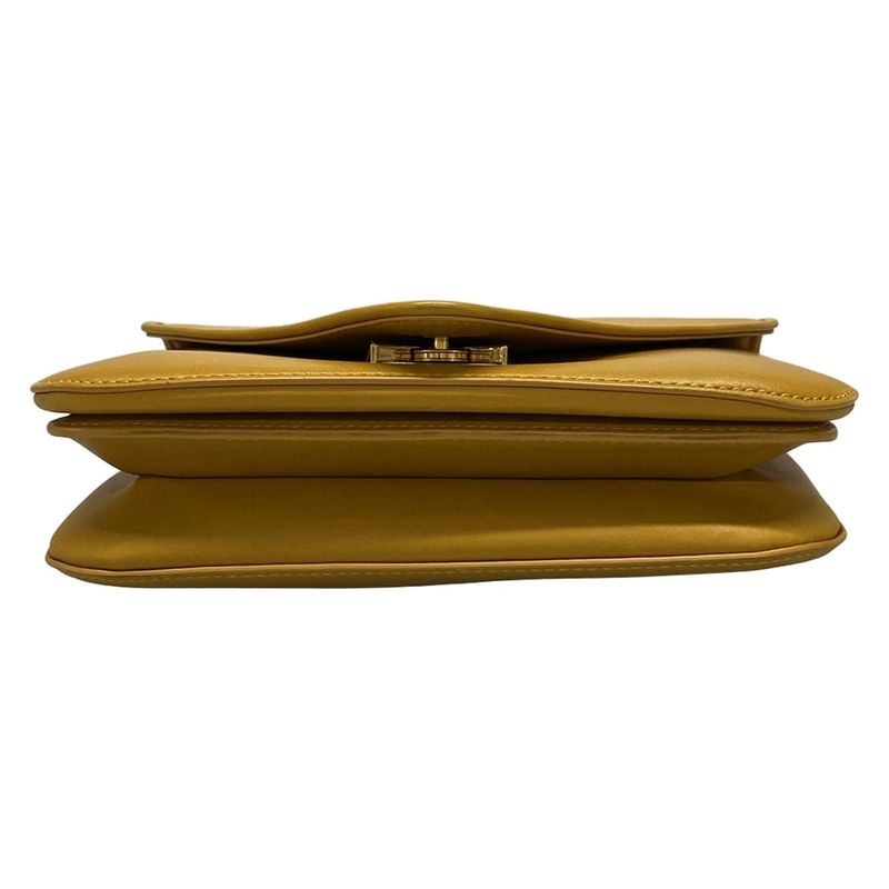 Bottega Veneta Handbag Mount Small Dark Yellow Mini Bag Chain Handle Leather