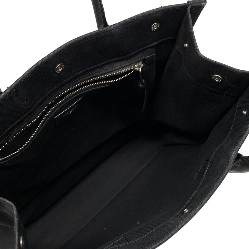 Saint Laurent Paris Tote Bag North South Rive Gauche 632539 Black X White