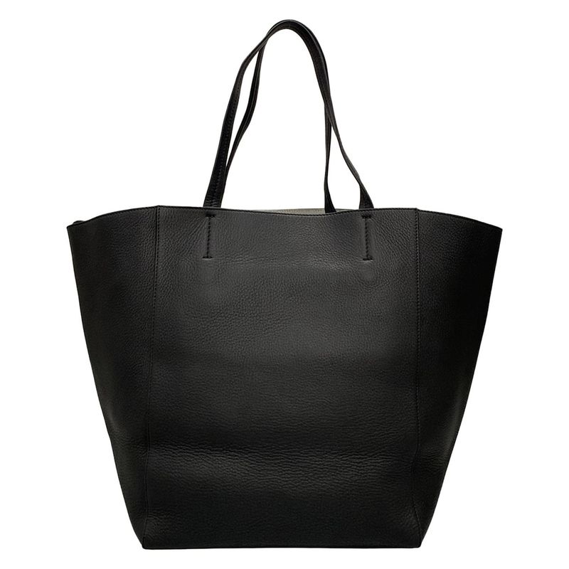 Celine Tote Bag Cabas Phantom Black Inside Silver Leather