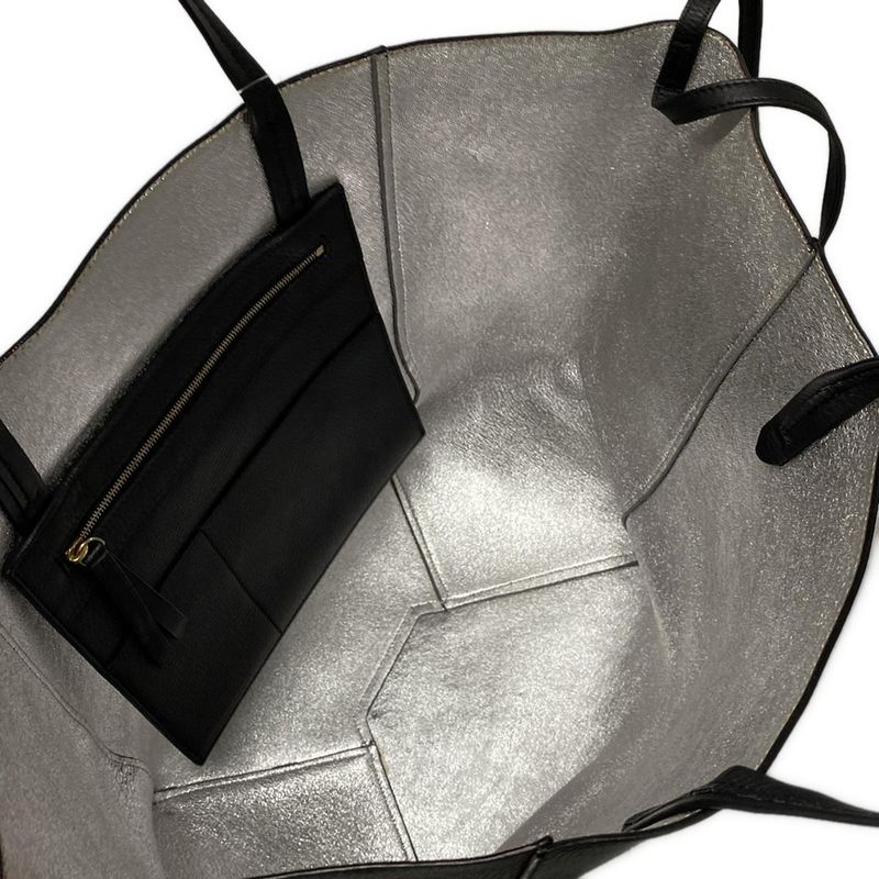 Celine Tote Bag Cabas Phantom Black Inside Silver Leather