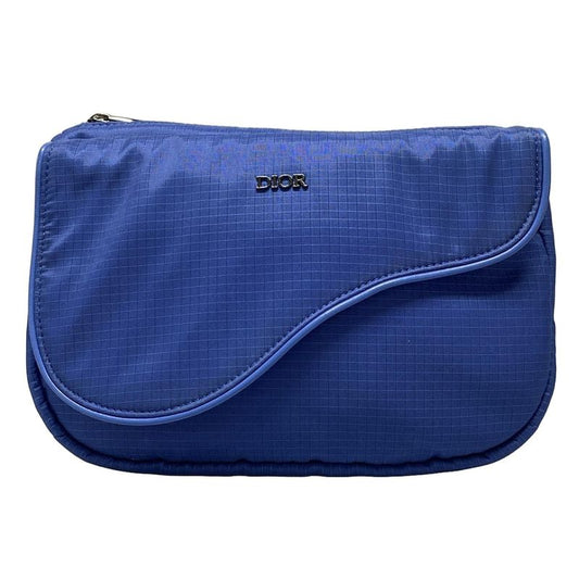 Dior Christian Dior Waist Pouch Saddle Nylon Body Bag Blue X Navy CD Motif