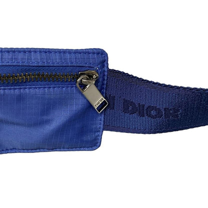 Dior Christian Dior Waist Pouch Saddle Nylon Body Bag Blue X Navy CD Motif