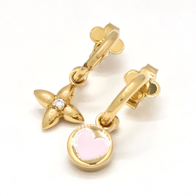 Louis Vuitton Earrings Iconic Heart Gold Color Metal