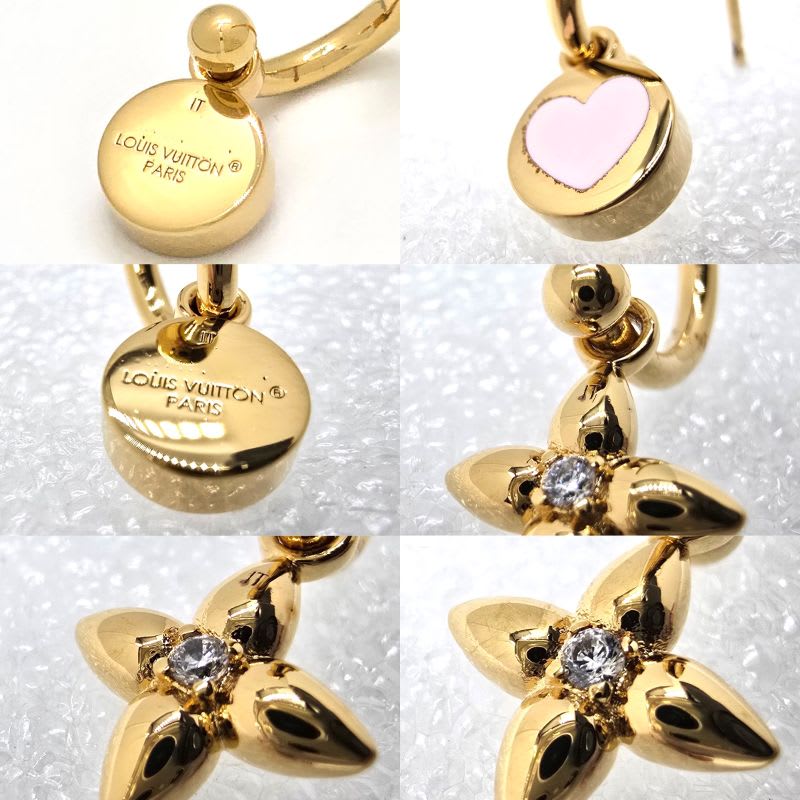 Louis Vuitton Earrings Iconic Heart Gold Color Metal