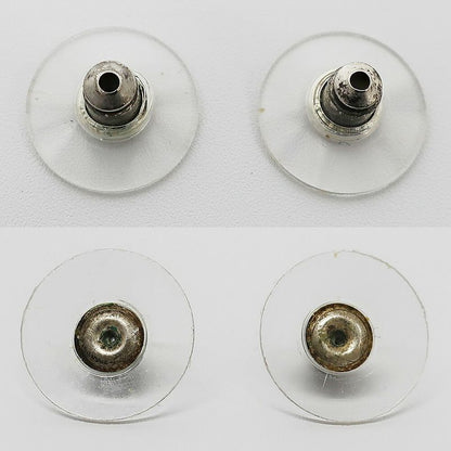 Chanel Earrings Ribbon Coco Mark Pair Silver Rhinestone Plated