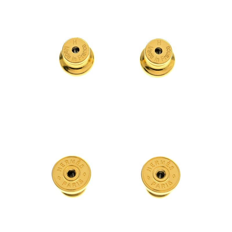 Hermes Earrings Pop Ash Mini Pair Light Blue Gold Hardware Jewelry -
