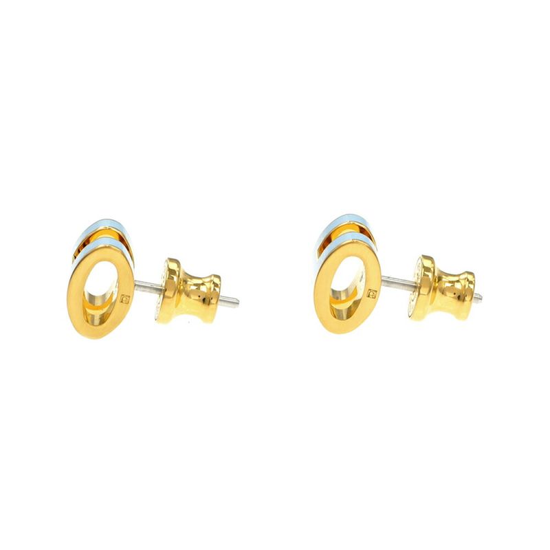 Hermes Earrings Pop Ash Mini Pair Light Blue Gold Hardware Jewelry -