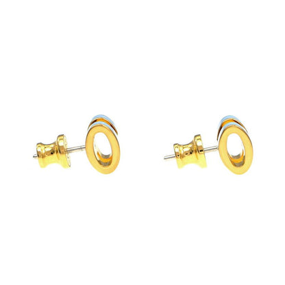 Hermes Earrings Pop Ash Mini Pair Light Blue Gold Hardware Jewelry -