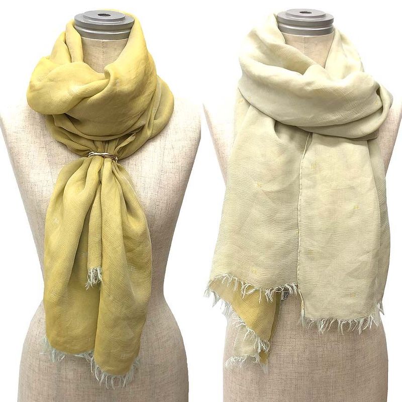 Hermes Margiela Period Shawl Silk H Logo Yellow Blue