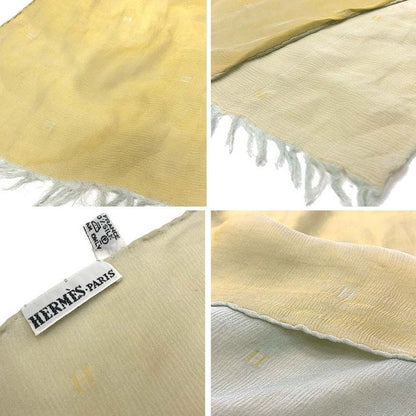 Hermes Margiela Period Shawl Silk H Logo Yellow Blue