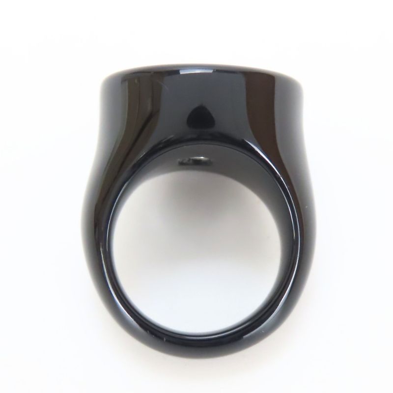 Chanel Ring Coco Mark Plastic Black White Accessory 05p Bicolor Ladies Women