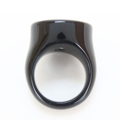 Chanel Ring Coco Mark Plastic Black White Accessory 05p Bicolor Ladies Women