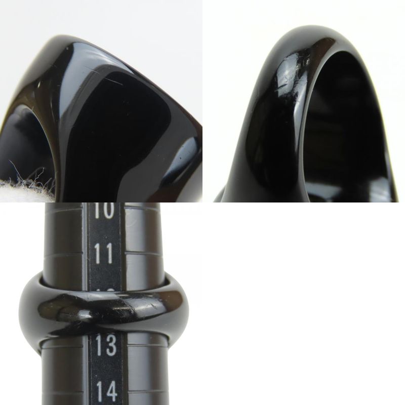 Chanel Ring Coco Mark Plastic Black White Accessory 05p Bicolor Ladies Women