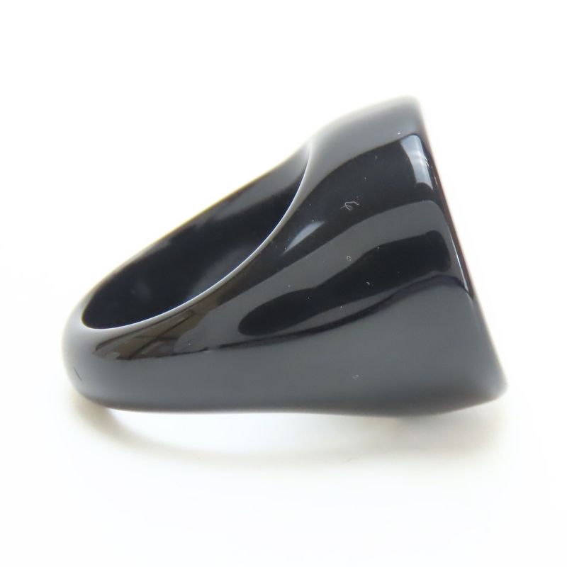 Chanel Ring Coco Mark Plastic Black White Accessory 05p Bicolor Ladies Women