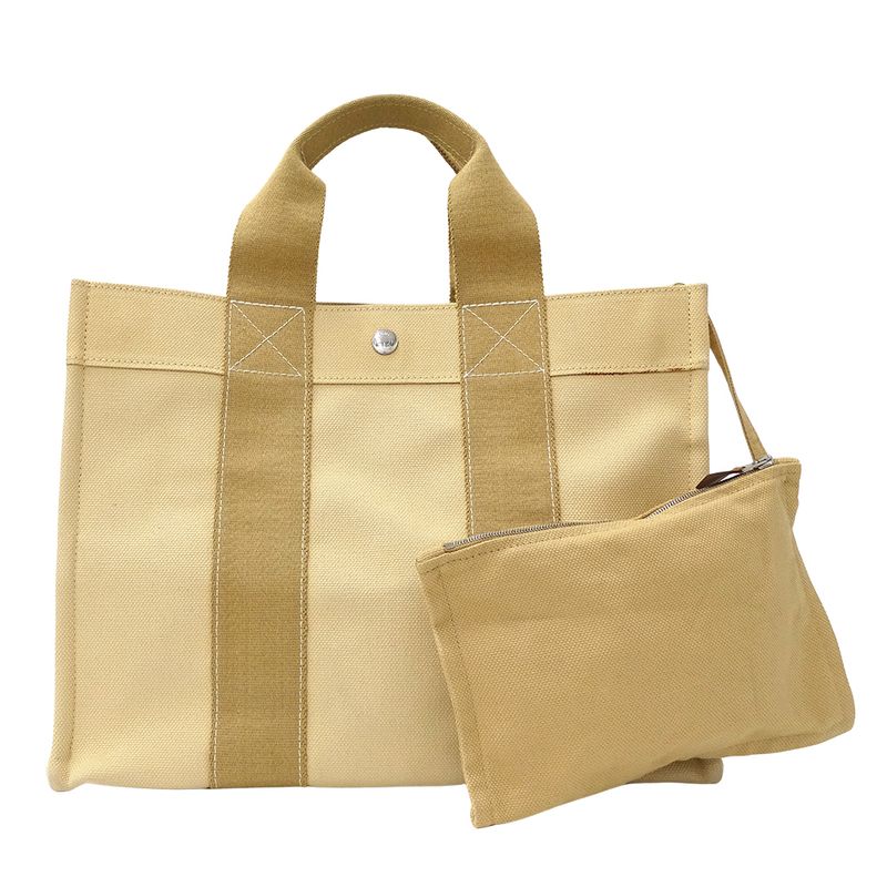 Hermes Bag Ladies Brand Handbag Tote Bag Coquiage PM Toile Officier Beige