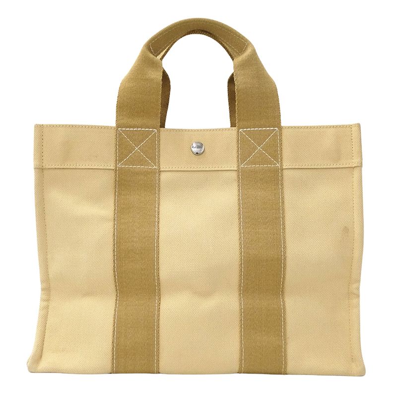 Hermes Bag Ladies Brand Handbag Tote Bag Coquiage PM Toile Officier Beige