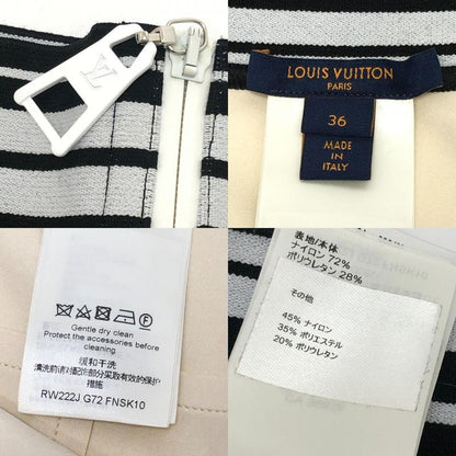 Louis Vuitton Skirt 22ss LV Stripe Pencil Skirt Rw222j G72 Fnsk10 Nylon Beige
