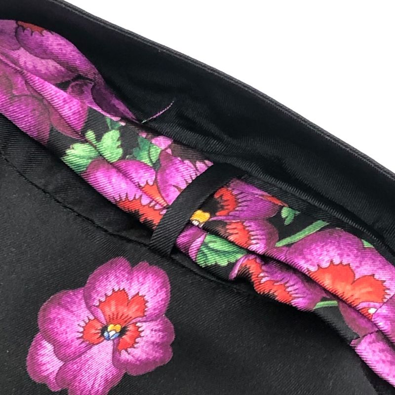 Gucci Long Sleeve Shirt Ribbon Flower Shirt 722304 Silk Black