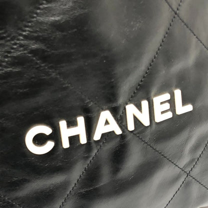 Chanel Backpack Sac 22 Chain As3313 Leather Black
