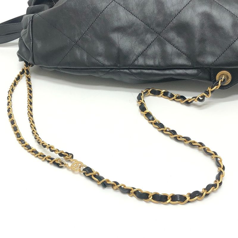 Chanel Backpack Sac 22 Chain As3313 Leather Black