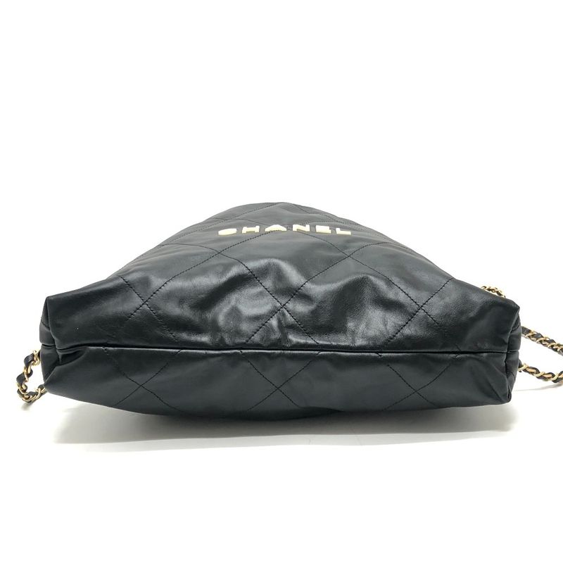 Chanel Backpack Sac 22 Chain As3313 Leather Black