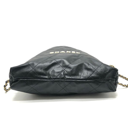 Chanel Backpack Sac 22 Chain As3313 Leather Black