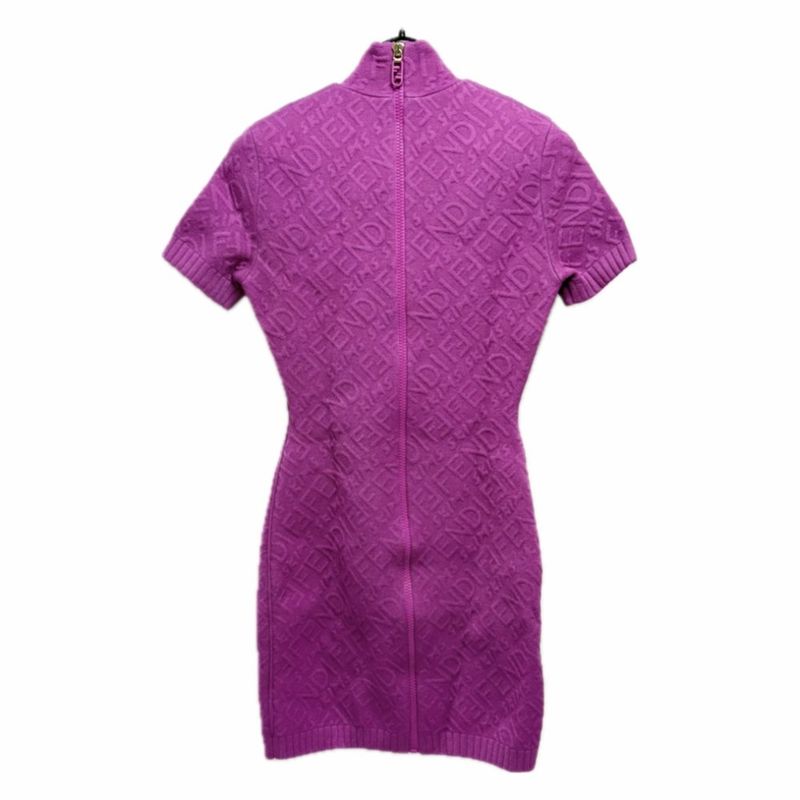 Fendi Dress Zucca Pattern Fzd 917 Rayon Pink