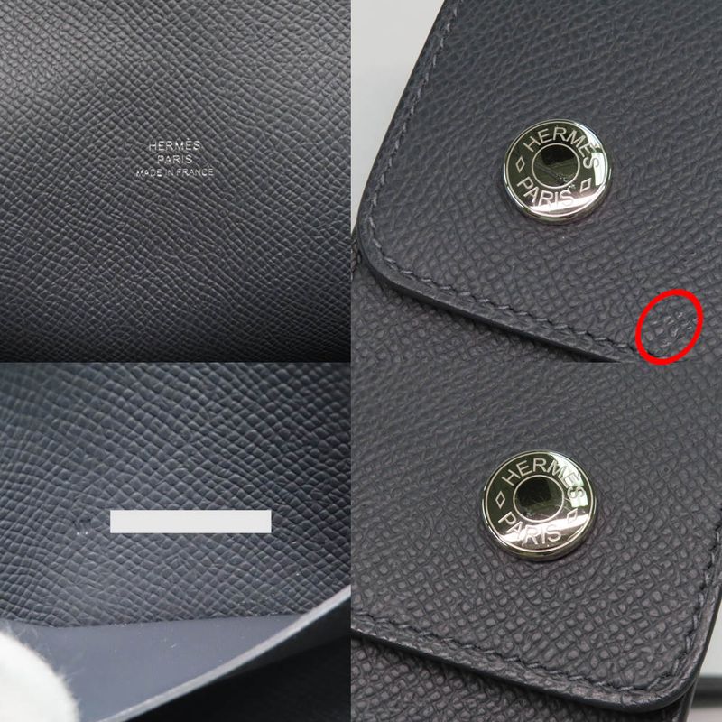 Hermes Nap To-go- Ardoise Epson W Engraved Shoulder Bag Wallet