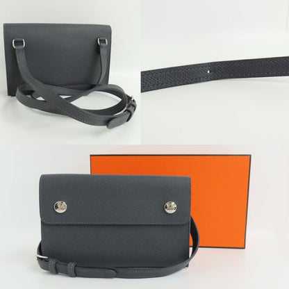 Hermes Nap To-go- Ardoise Epson W Engraved Shoulder Bag Wallet