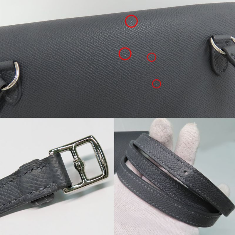 Hermes Nap To-go- Ardoise Epson W Engraved Shoulder Bag Wallet