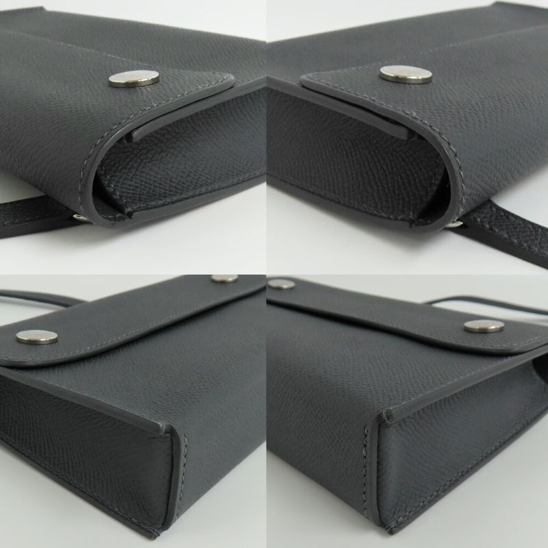 Hermes Nap To-go- Ardoise Epson W Engraved Shoulder Bag Wallet