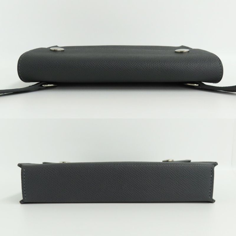 Hermes Nap To-go- Ardoise Epson W Engraved Shoulder Bag Wallet