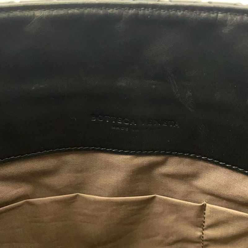 Bottega Veneta Intrecciato Leather Black Shoulder Bag Black