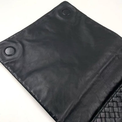 Bottega Veneta Intrecciato Leather Black Shoulder Bag Black