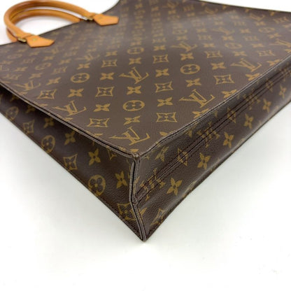Louis Vuitton Sac Plastic Monogram Handbag Leather ×pvc Brown Tote Bag Gold