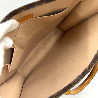 Louis Vuitton Sac Plastic Monogram Handbag Leather ×pvc Brown Tote Bag Gold