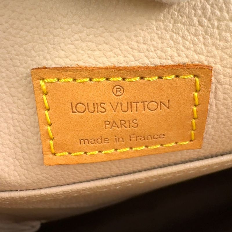 Louis Vuitton Sac Plastic Monogram Handbag Leather ×pvc Brown Tote Bag Gold