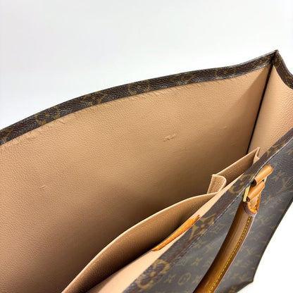 Louis Vuitton Sac Plastic Monogram Handbag Leather ×pvc Brown Tote Bag Gold