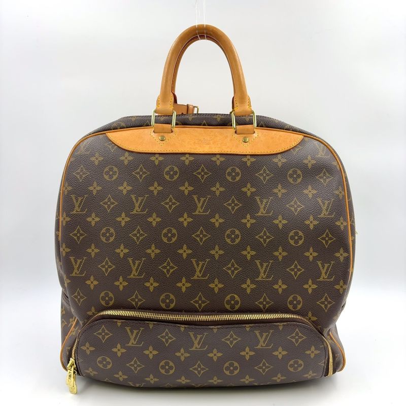 Louis Vuitton Evasion Monogram Leather ×pvc Brown Boston Bag Gold M41443