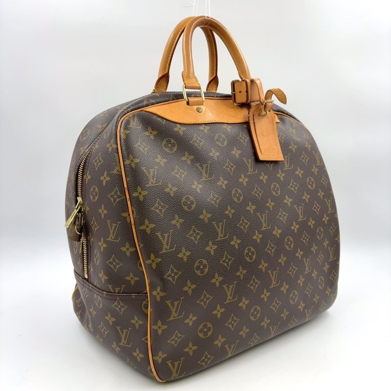 Louis Vuitton Evasion Monogram Leather ×pvc Brown Boston Bag Gold M41443