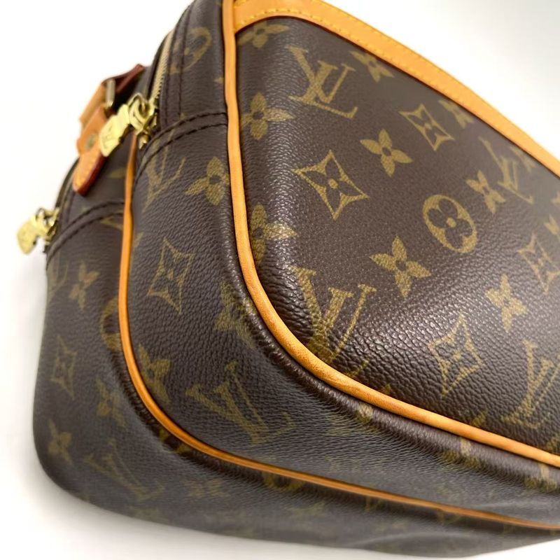 Louis Vuitton Reporter PM Monogram Leather × PVC Brown Shoulder Bag Gold M45254