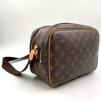 Louis Vuitton Reporter PM Monogram Leather × PVC Brown Shoulder Bag Gold M45254